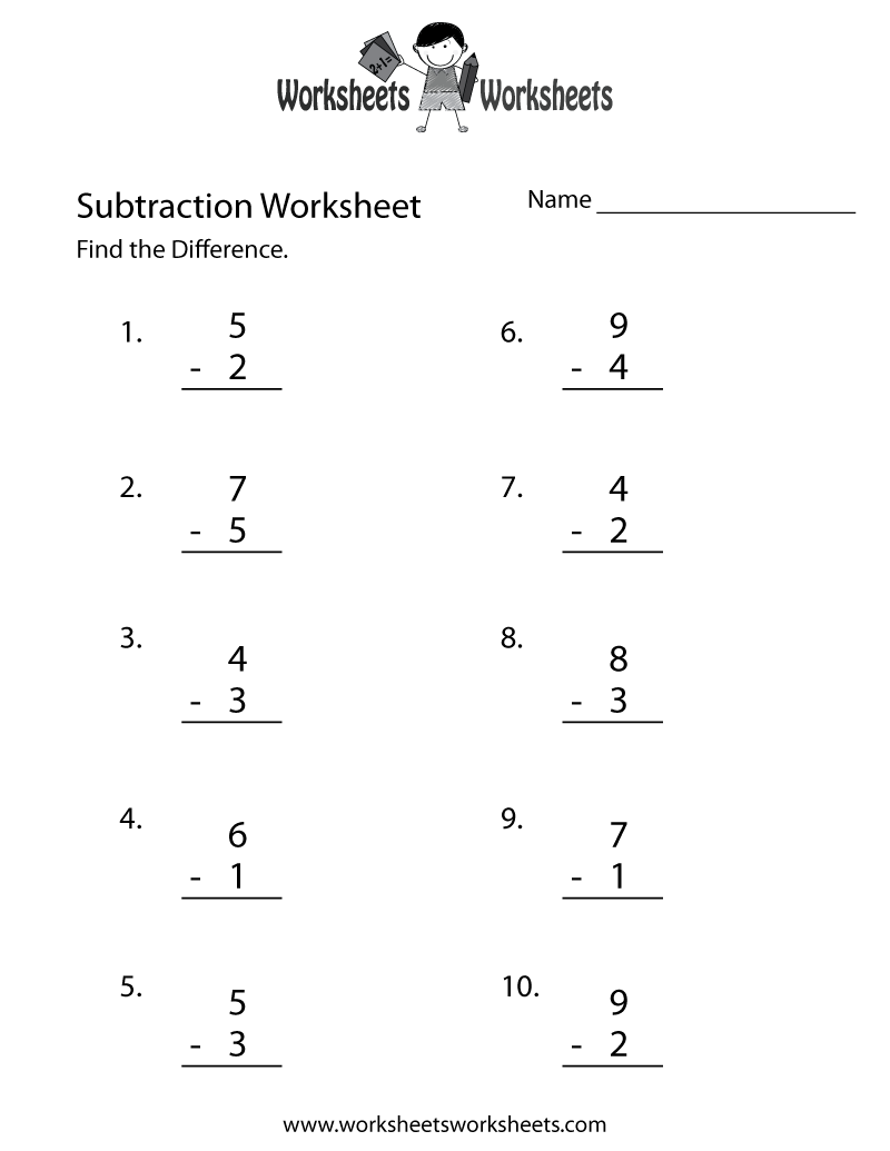 basic subtraction worksheets