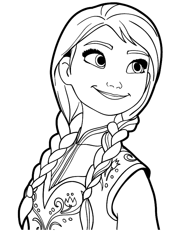 Smiling Anna Coloring Page Free Printable Coloring Pages