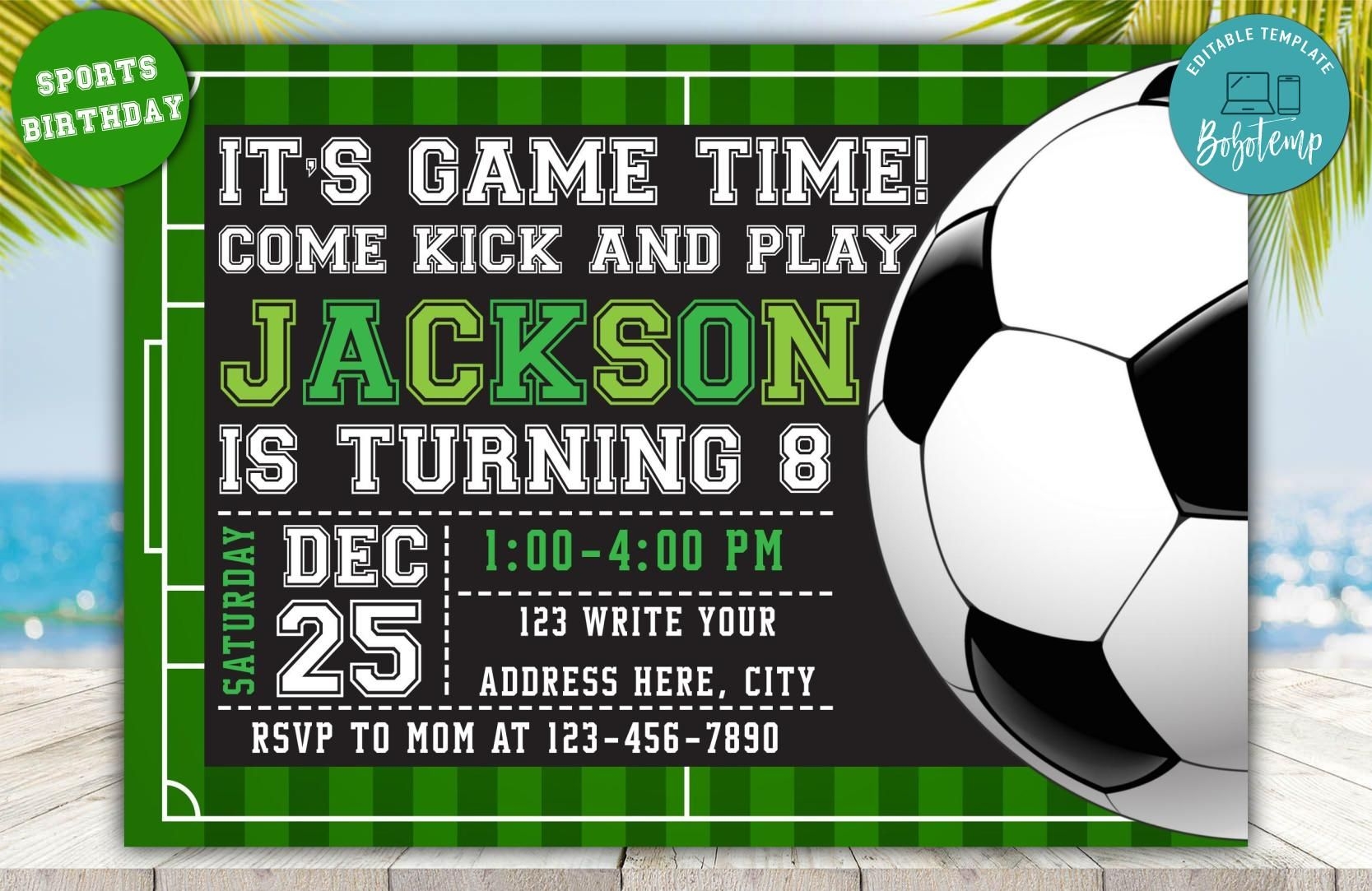 Soccer Party Invitation Template Printable Word Searches