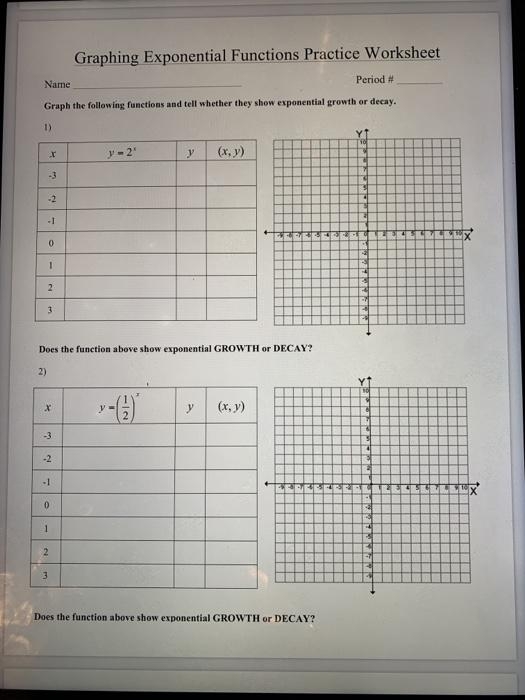 Solved Graphing Exponential Functions Name Period Ex 1 Chegg 