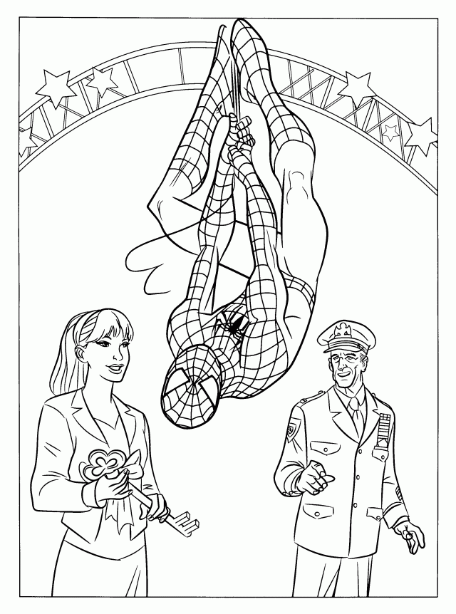 spiderman free coloring page