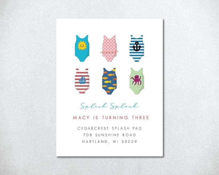Splash Pad Party Invitation Gender Neutral Splash Invitation Water 