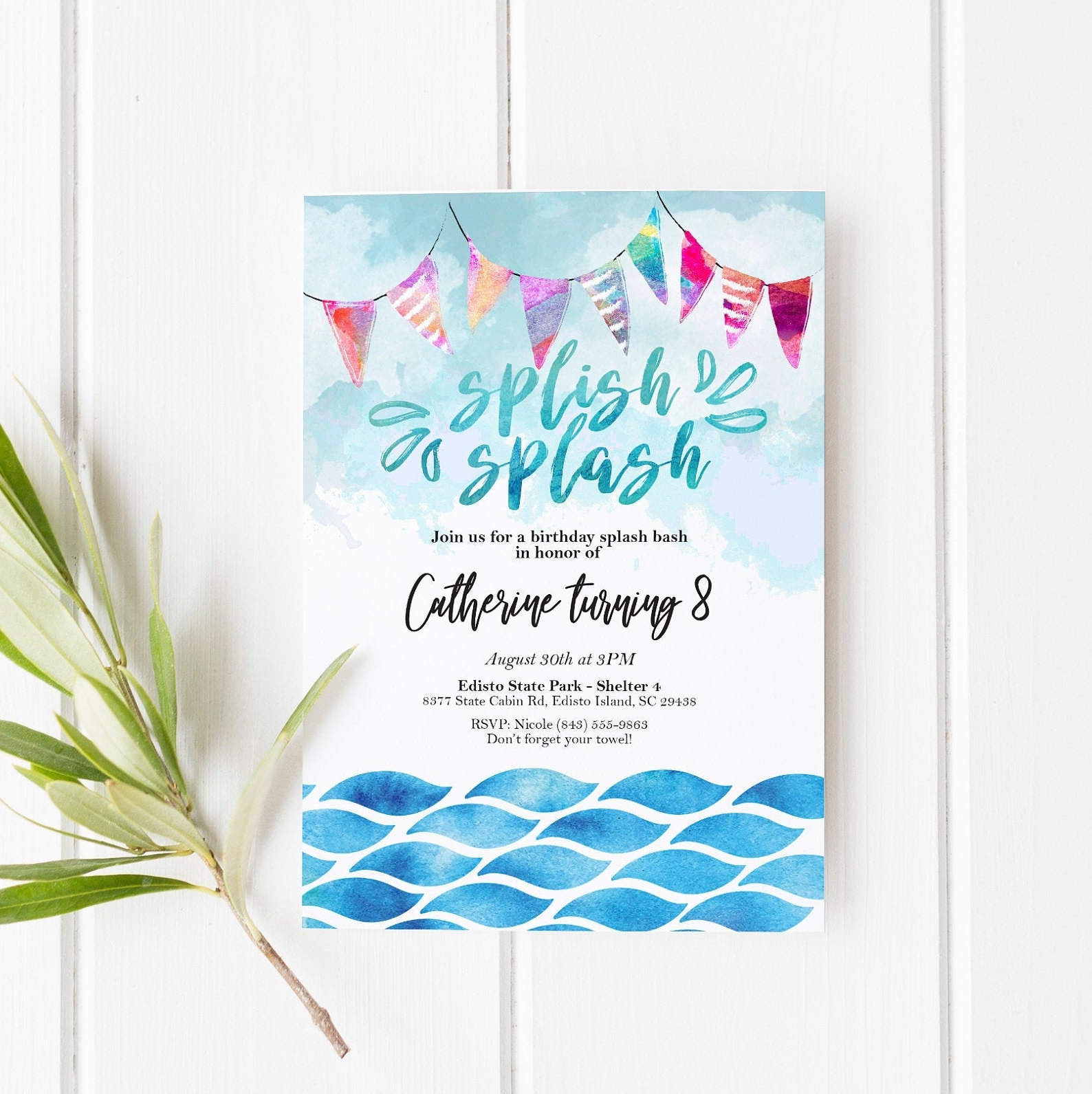 splash party invitation template