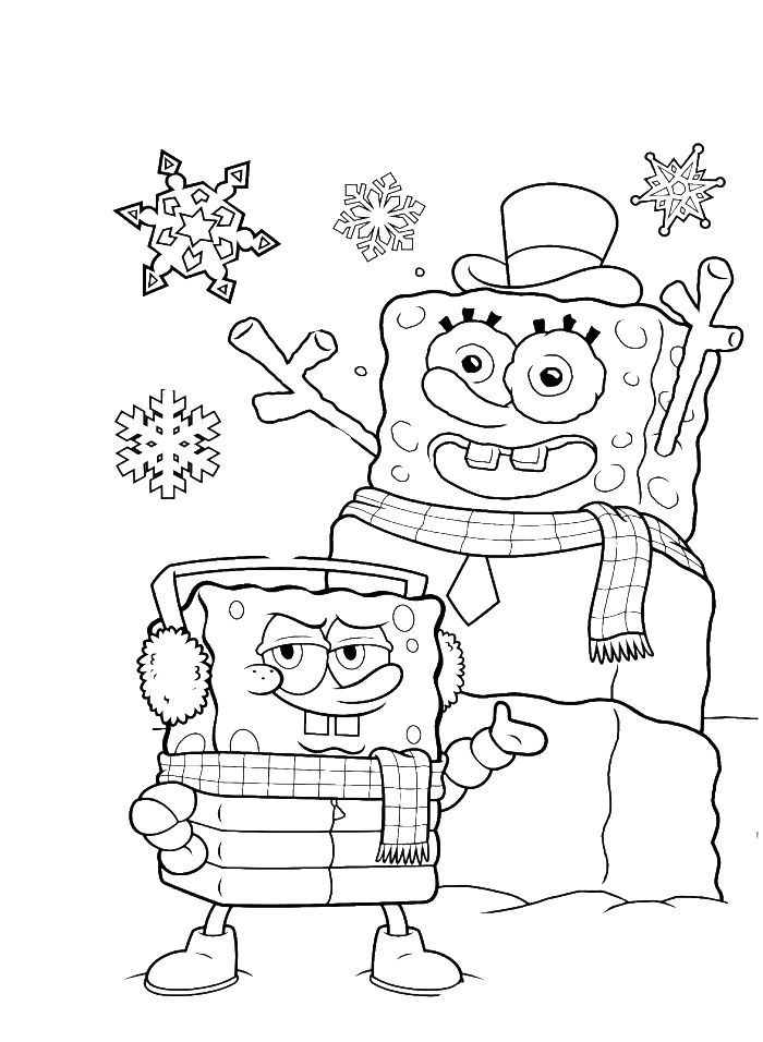 Spongebob Christmas Coloring Pages Coloring Home