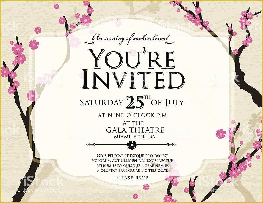 Spring Invitation Templates Free Of Cherry Blossom Generic Invitation 