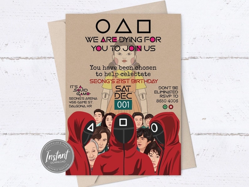 Squid Game Invitation Template