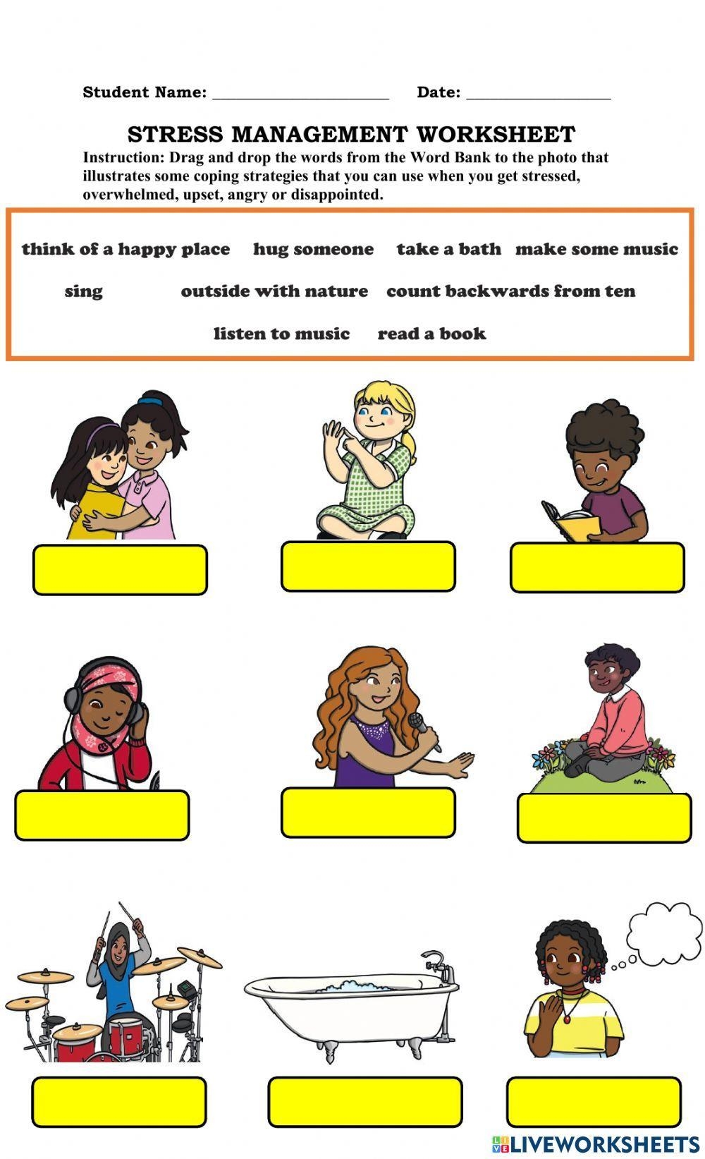 Stress Management Interactive Worksheet Live Worksheets Worksheets 