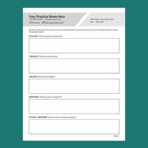 dealing with stress worksheets