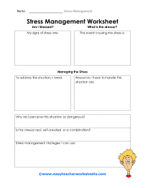 Stress Management Worksheets Worksheets Library