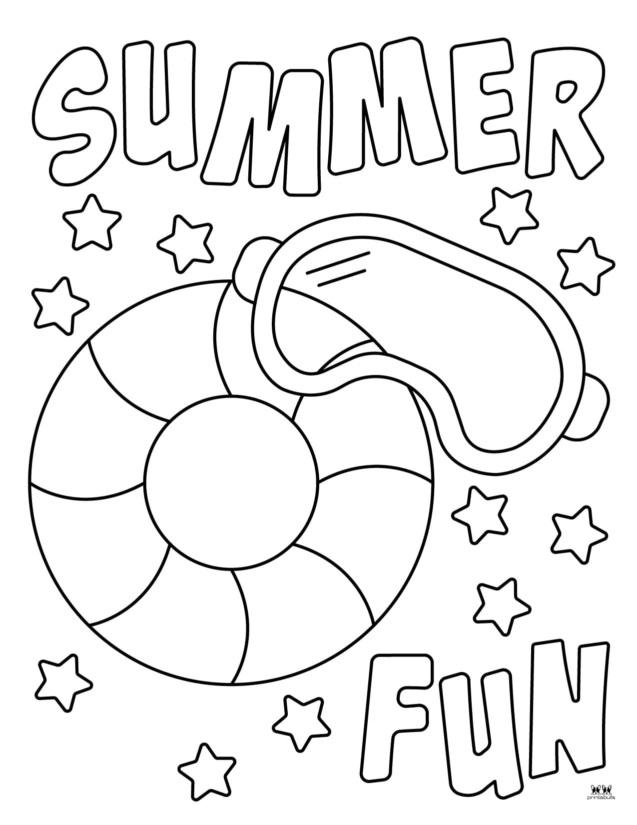 free printable simple summer coloring pages