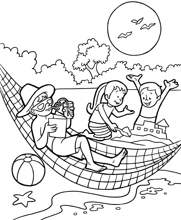 Summer day coloring page Coloring Page Book