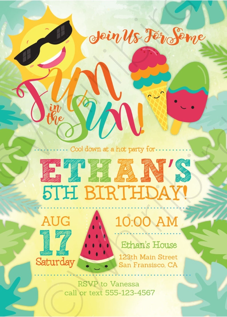 Summer Party Invitations Templates
