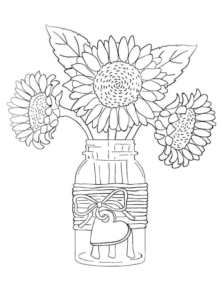Sunflowers Aesthetics Coloring Page Free Printable Coloring Pages For 