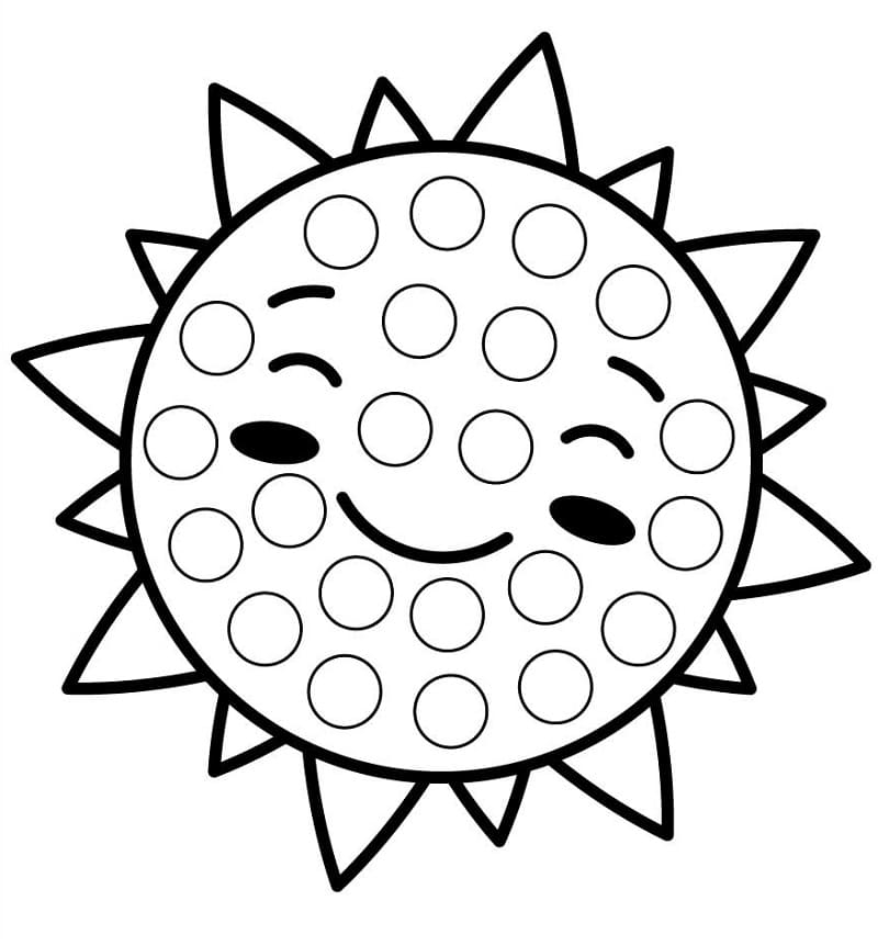 Sunshine Dot Marker Coloring Page Free Printable Coloring Pages For Kids