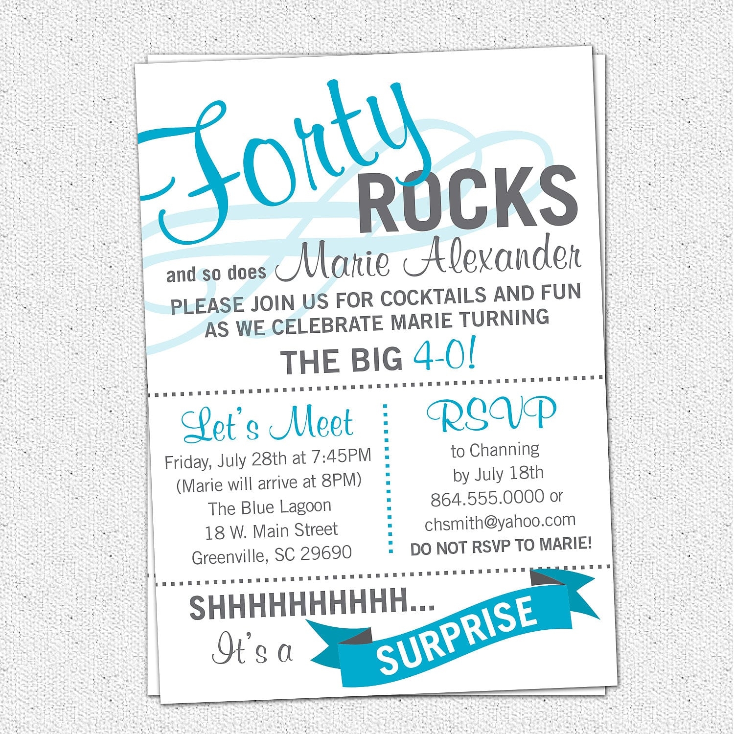 40th birthday invitation template