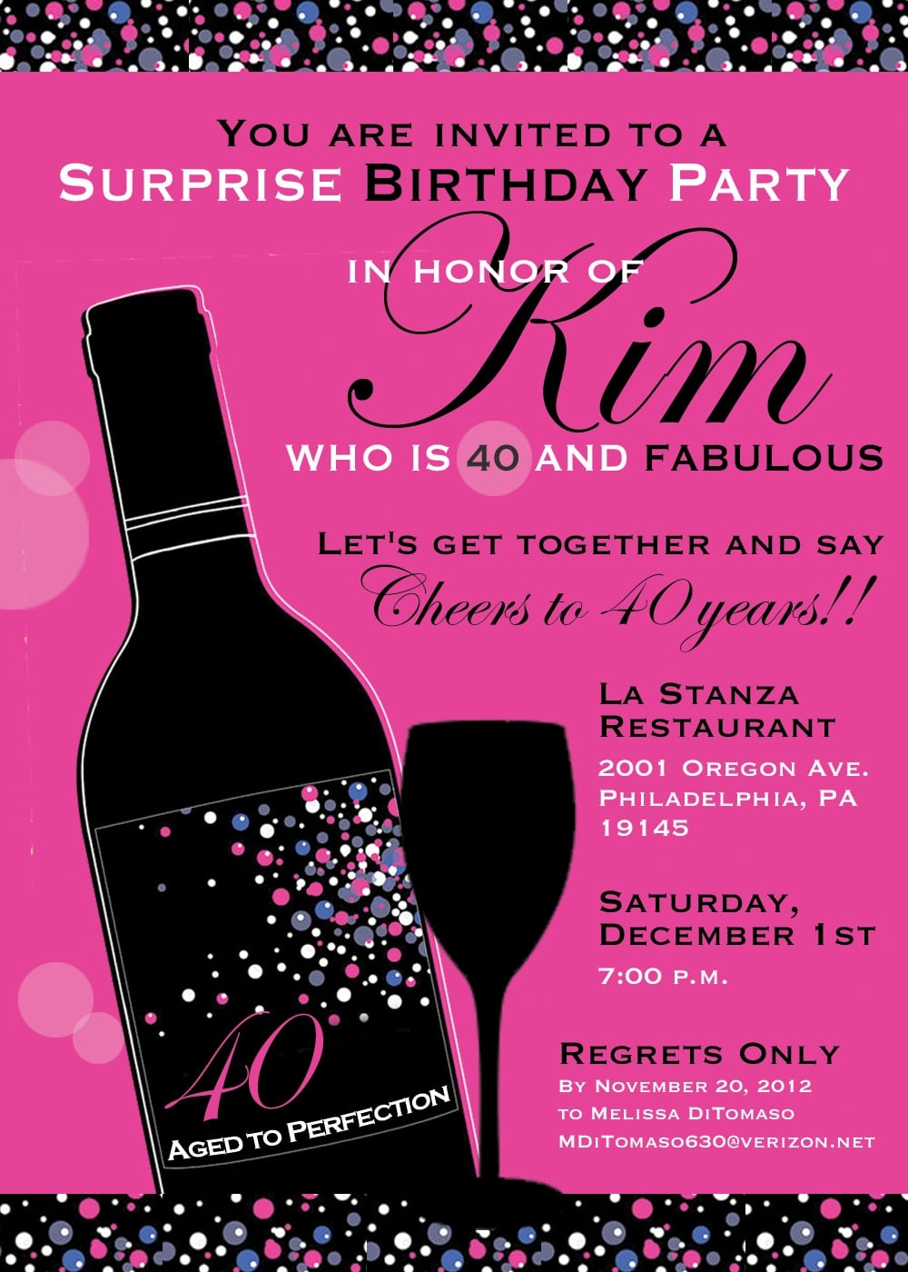 Surprise 40th Birthday Invitation Free Template