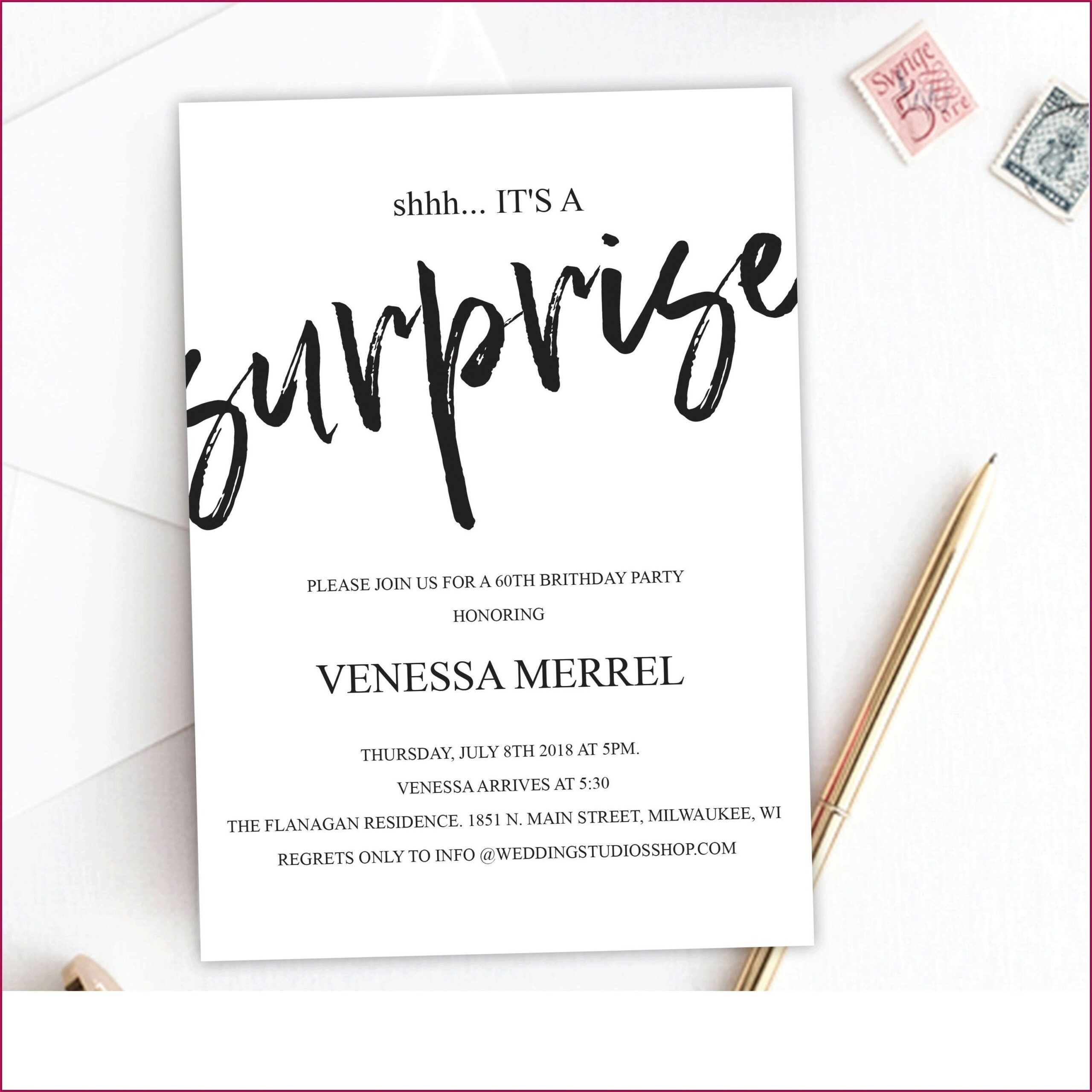 70th surprise birthday invitation templates
