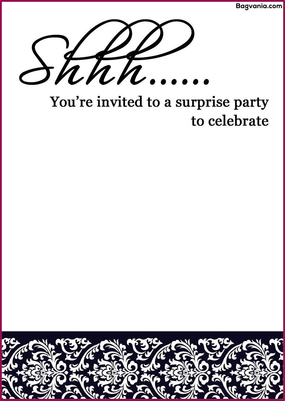 Surprise Birthday Invitation Templates Template 1 Resume Examples