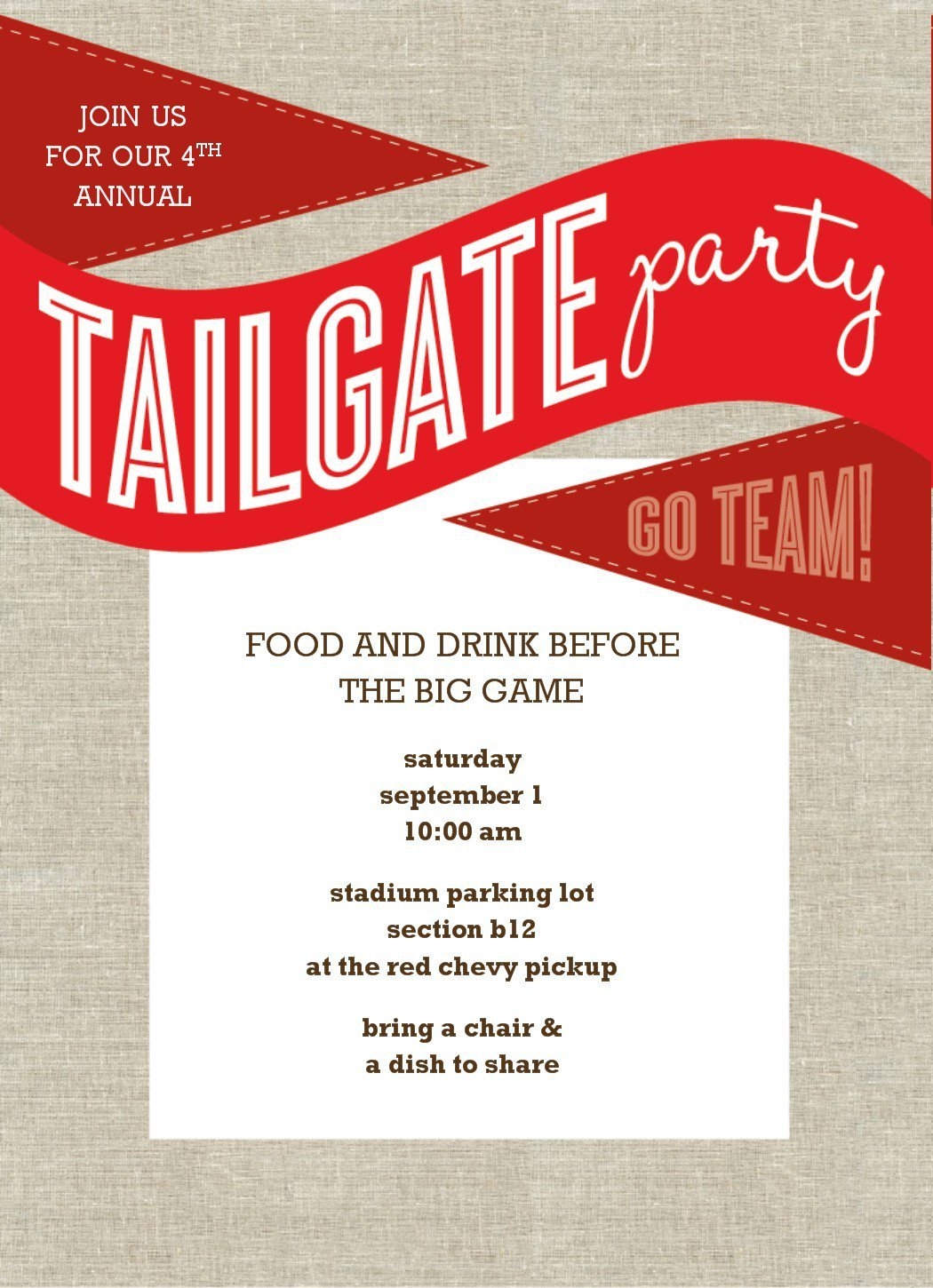 Tailgate Party Invitation Templates