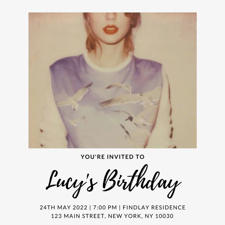taylor swift birthday invite template
