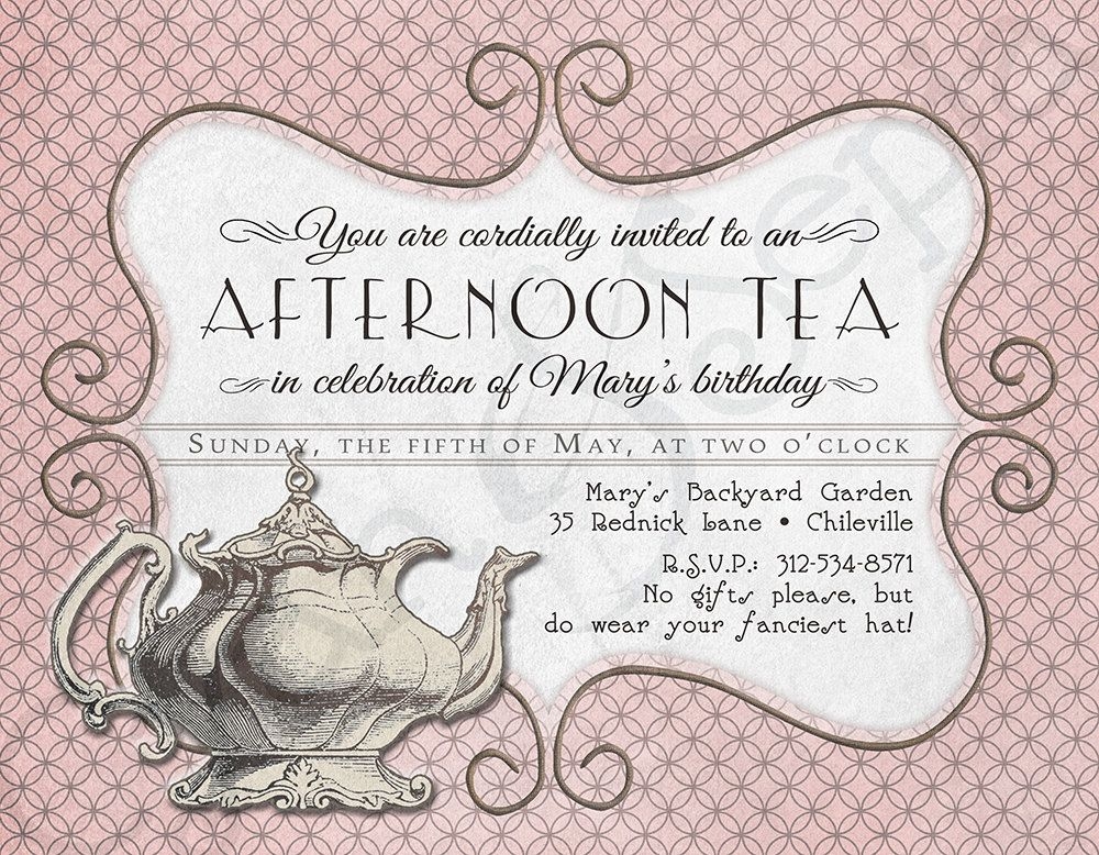 afternoon tea invite template free