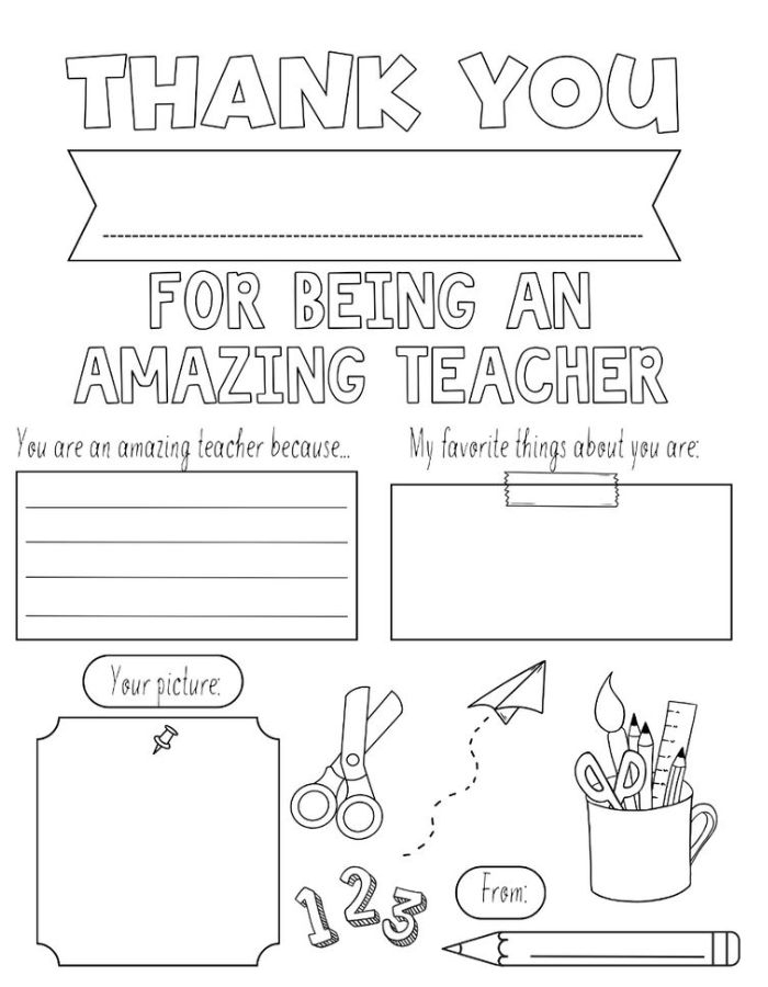 Teacher Appreciation Coloring Pages Free Printable PDF