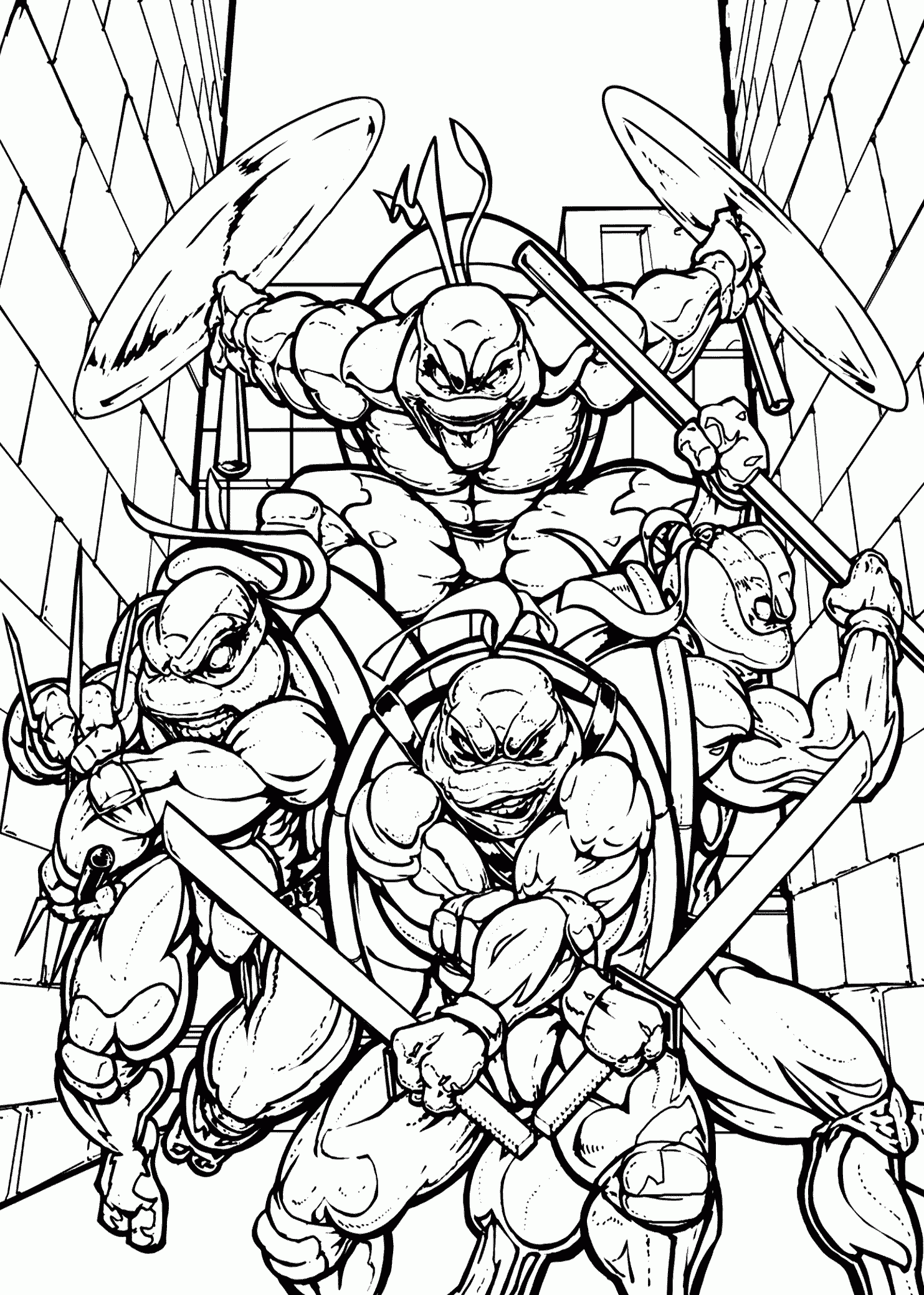 teenage mutant ninja turtle free coloring pages