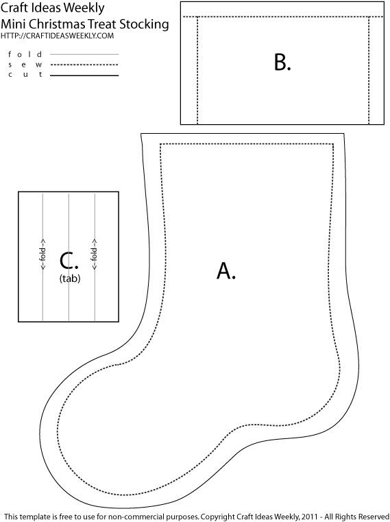 Template Print Free Printable Christmas Stocking Pattern Dev
