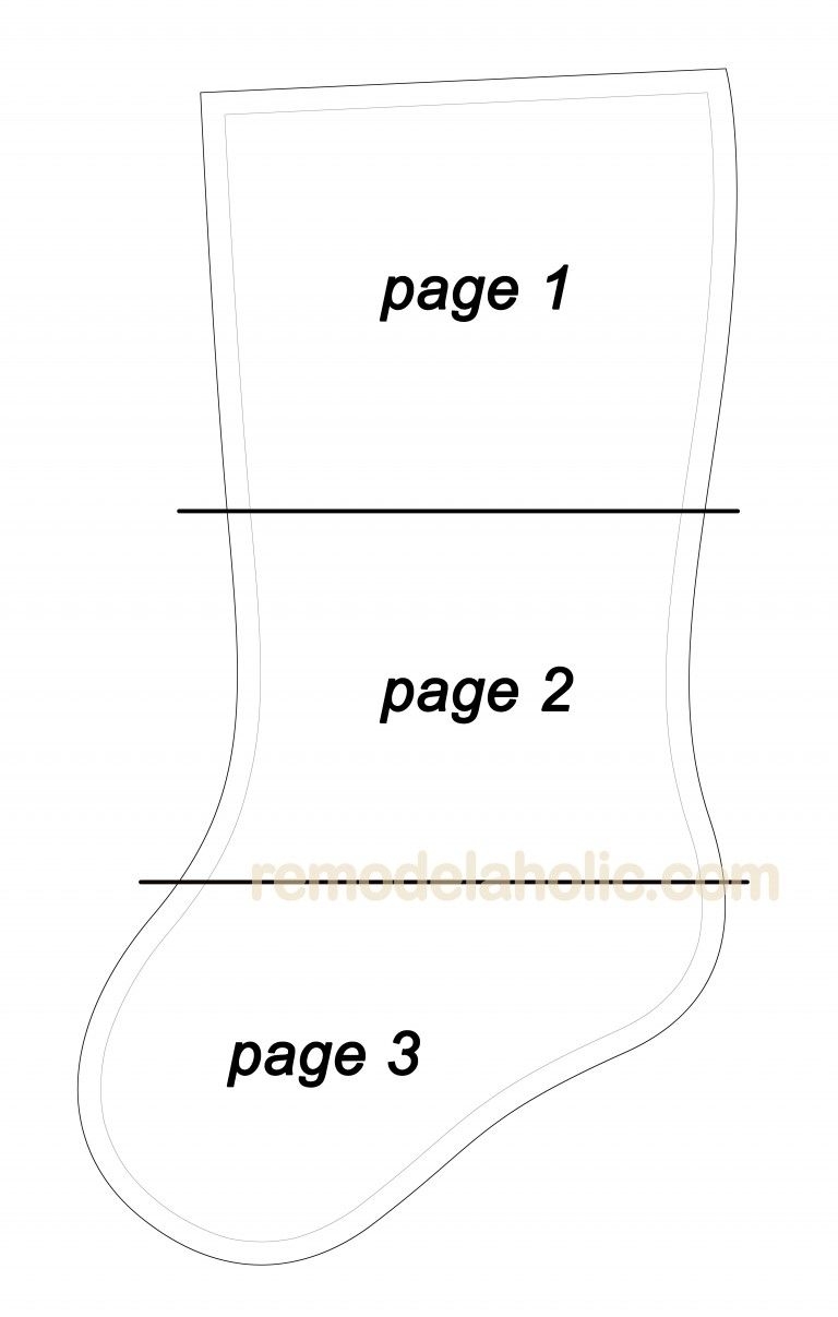 Template Print Printable Christmas Stocking Pattern