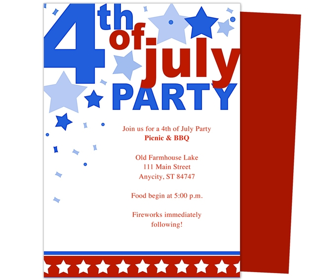 Th Of July Fourth Of July Party Invitation Printable Digital File Hot 
