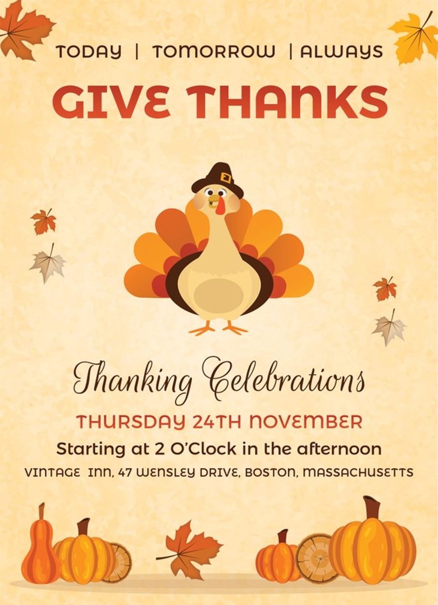 Thanksgiving Invitation Templates 13 Designs Free Downloads 