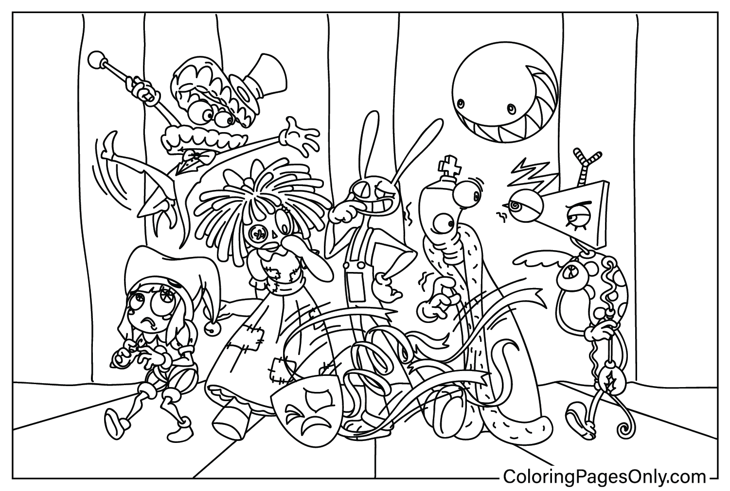 Amazing Digital Circus Coloring Pages