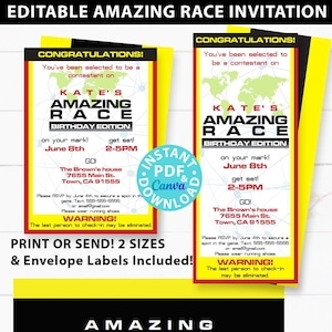 amazing race party invitation template free