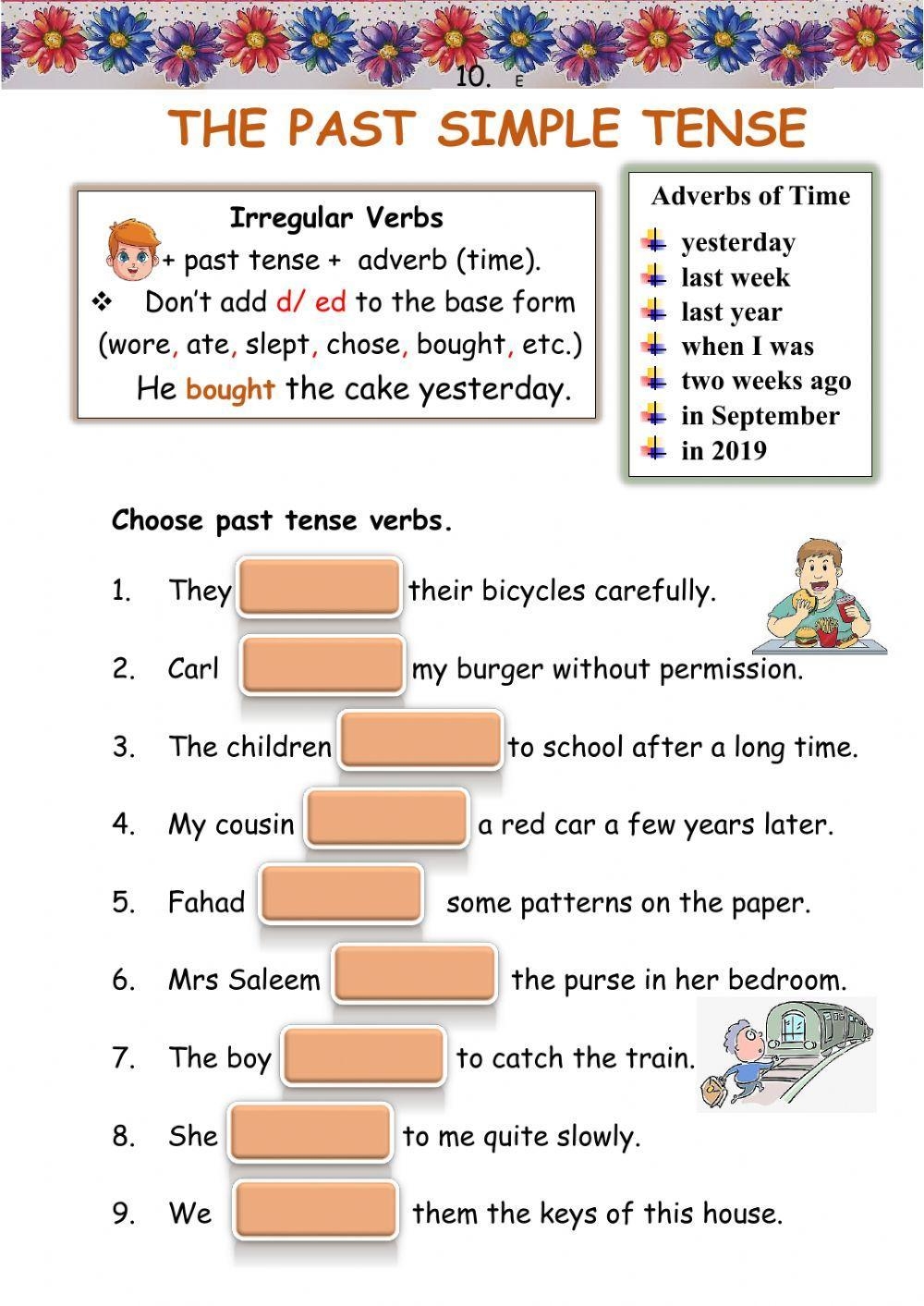 simple past tense worksheet