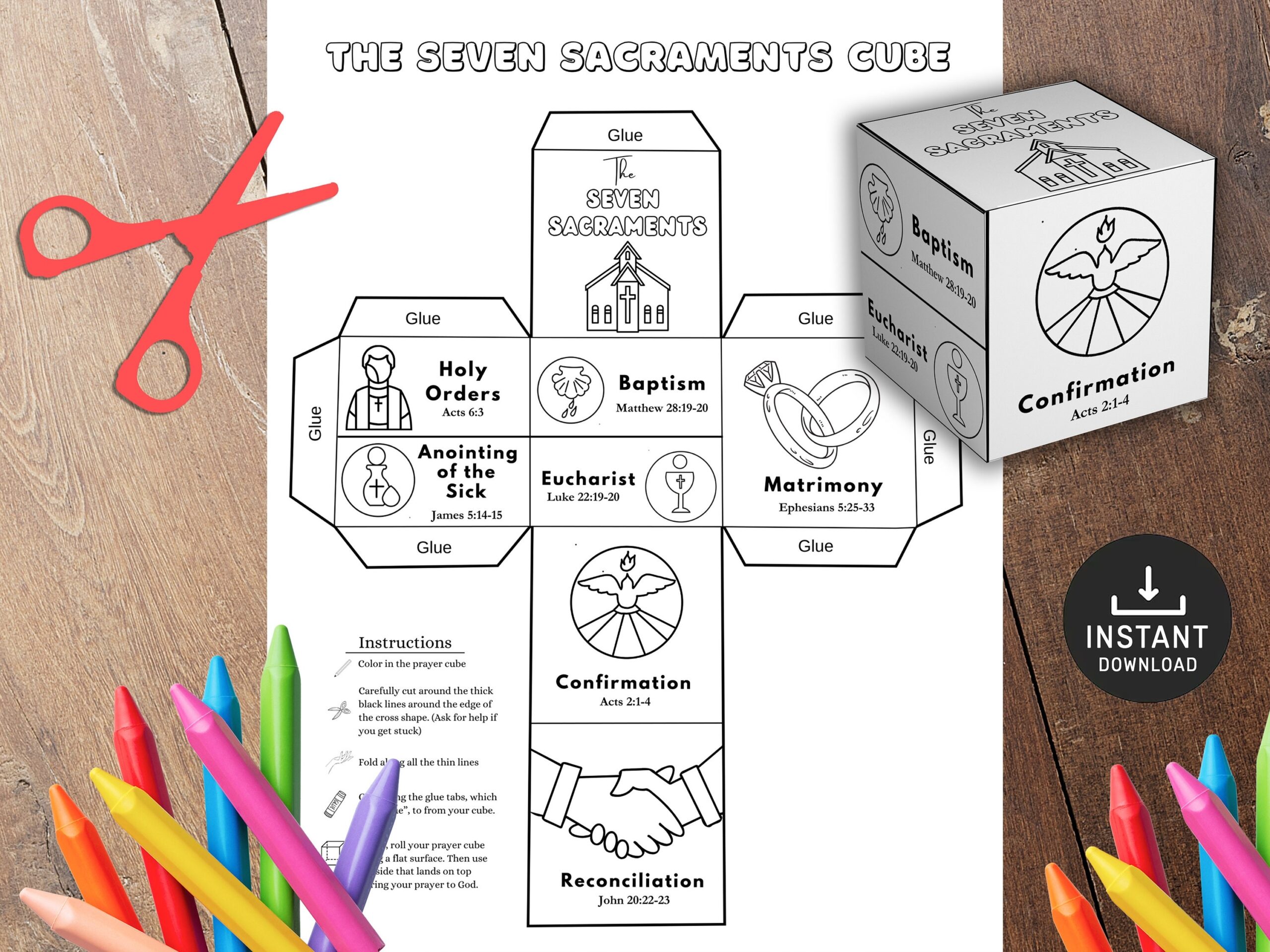 The Seven Sacraments Fact File Template teacher Made Worksheets Library
