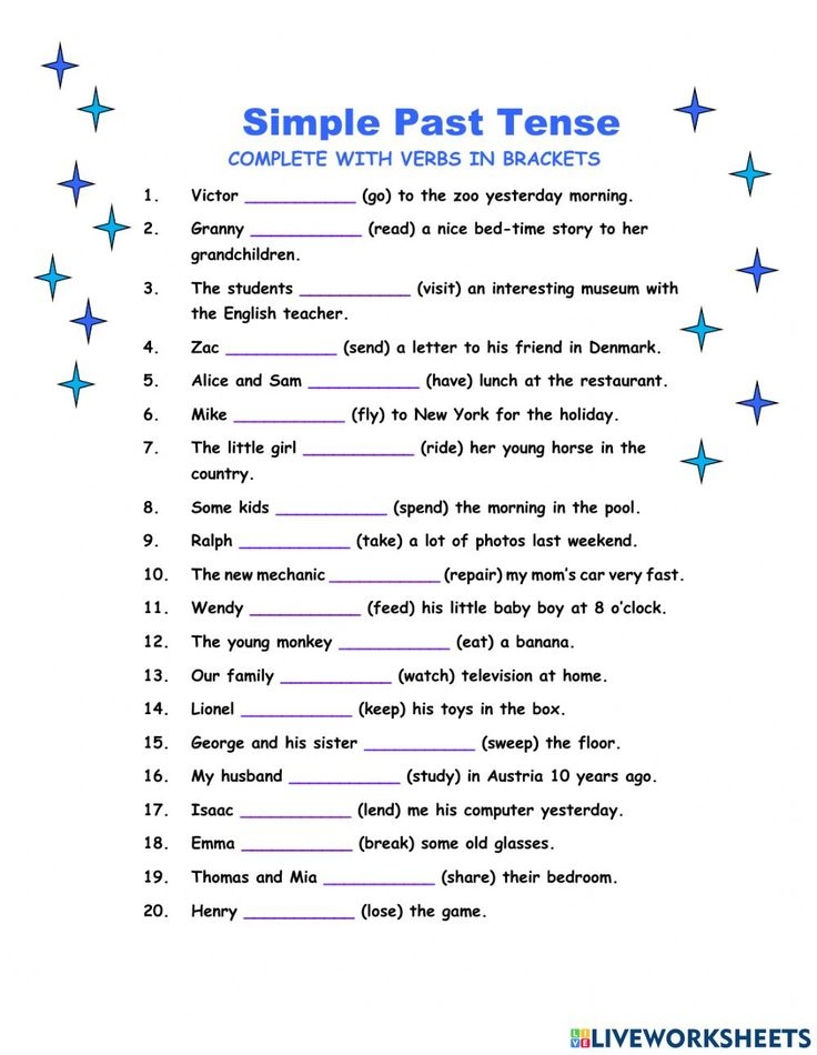 past simple worksheet