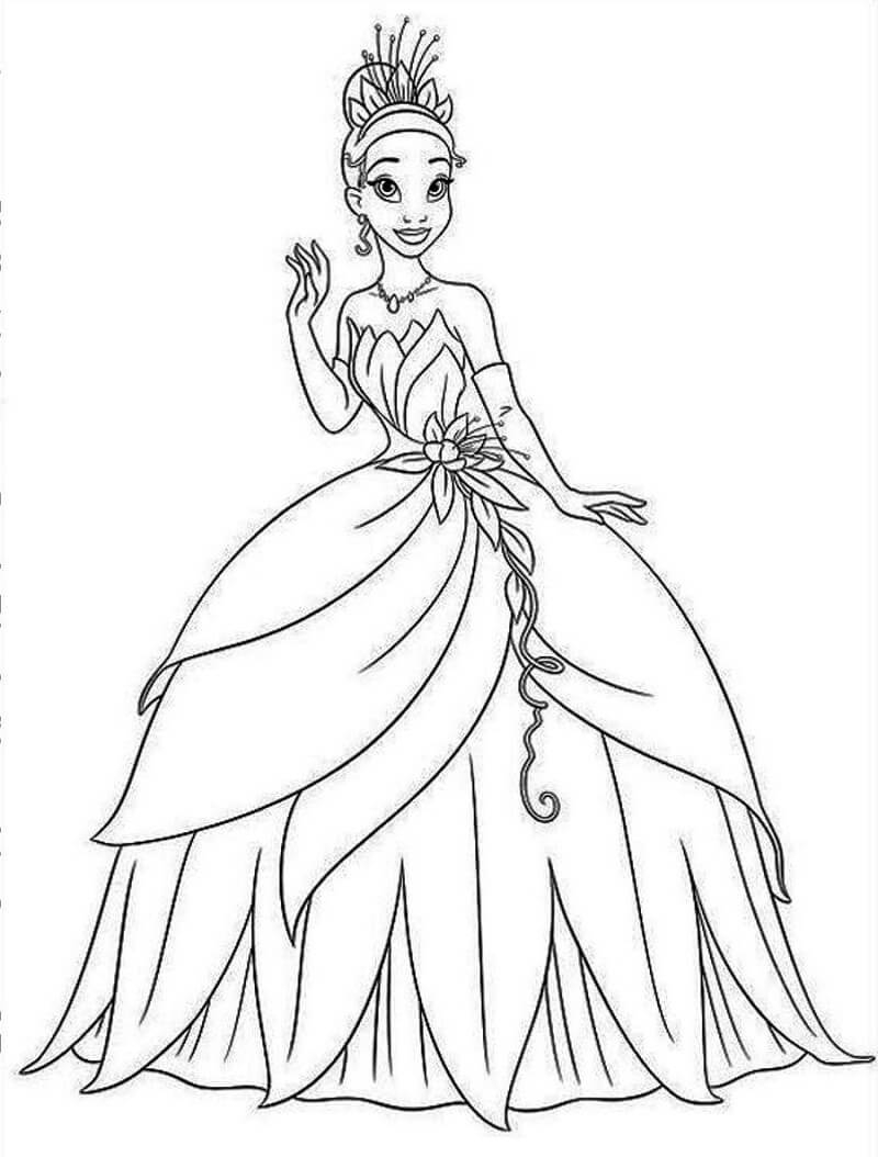 Tiana Princess And The Frog Coloring Pages