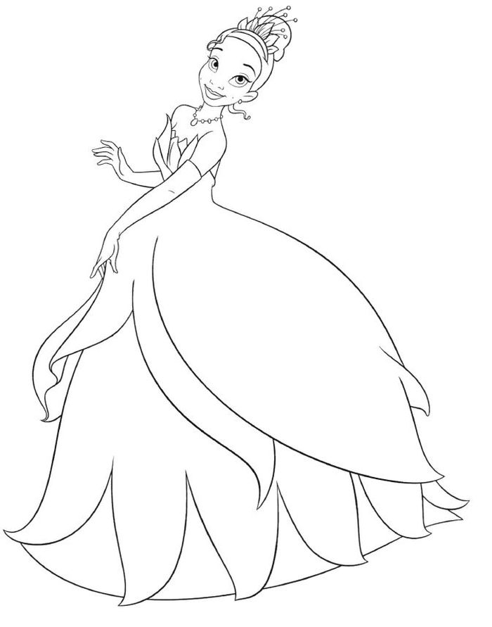 Tiana Coloring Pages PDF Coloringfolder