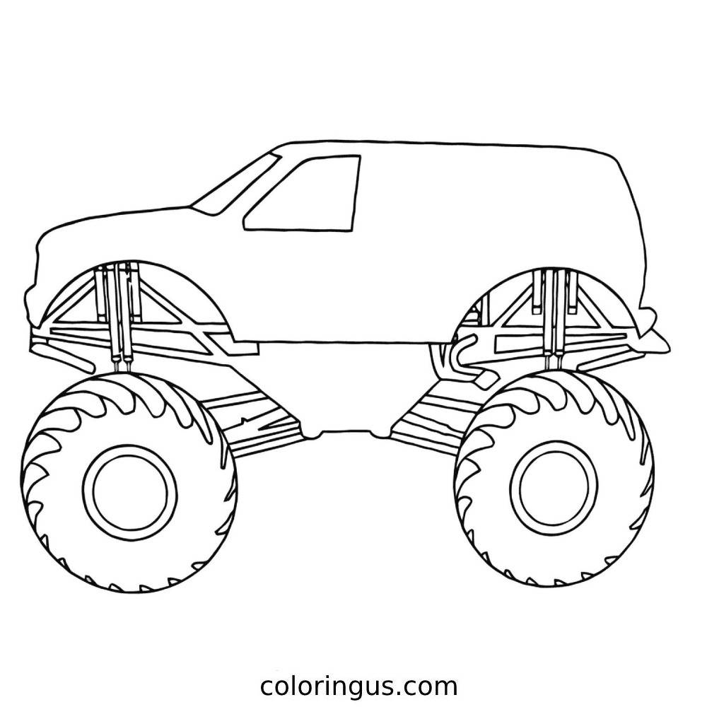 monster truck coloring pages free printable