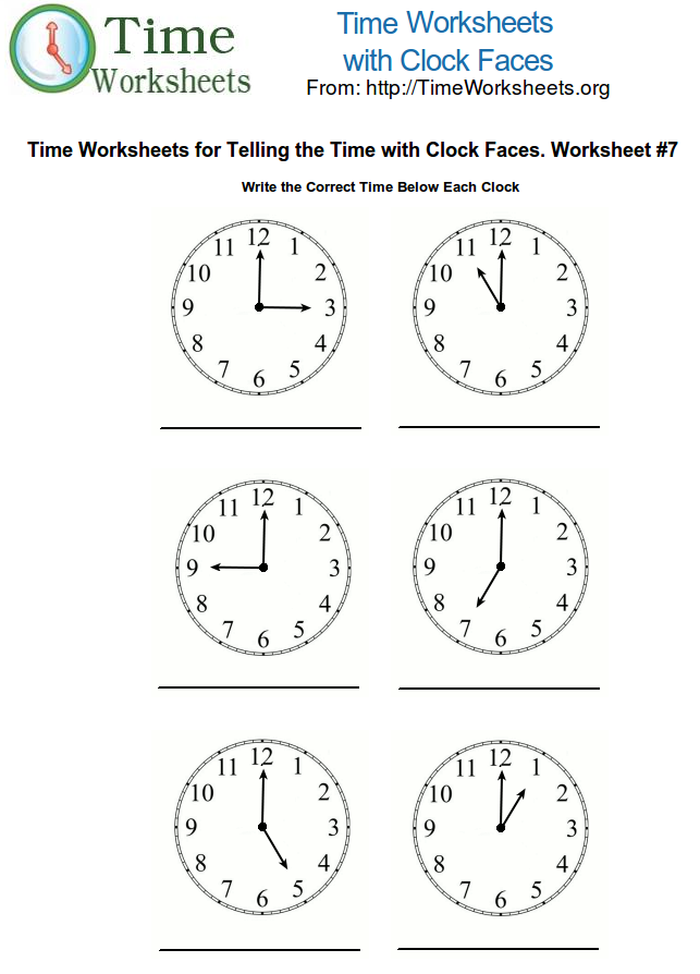 free time clock worksheets