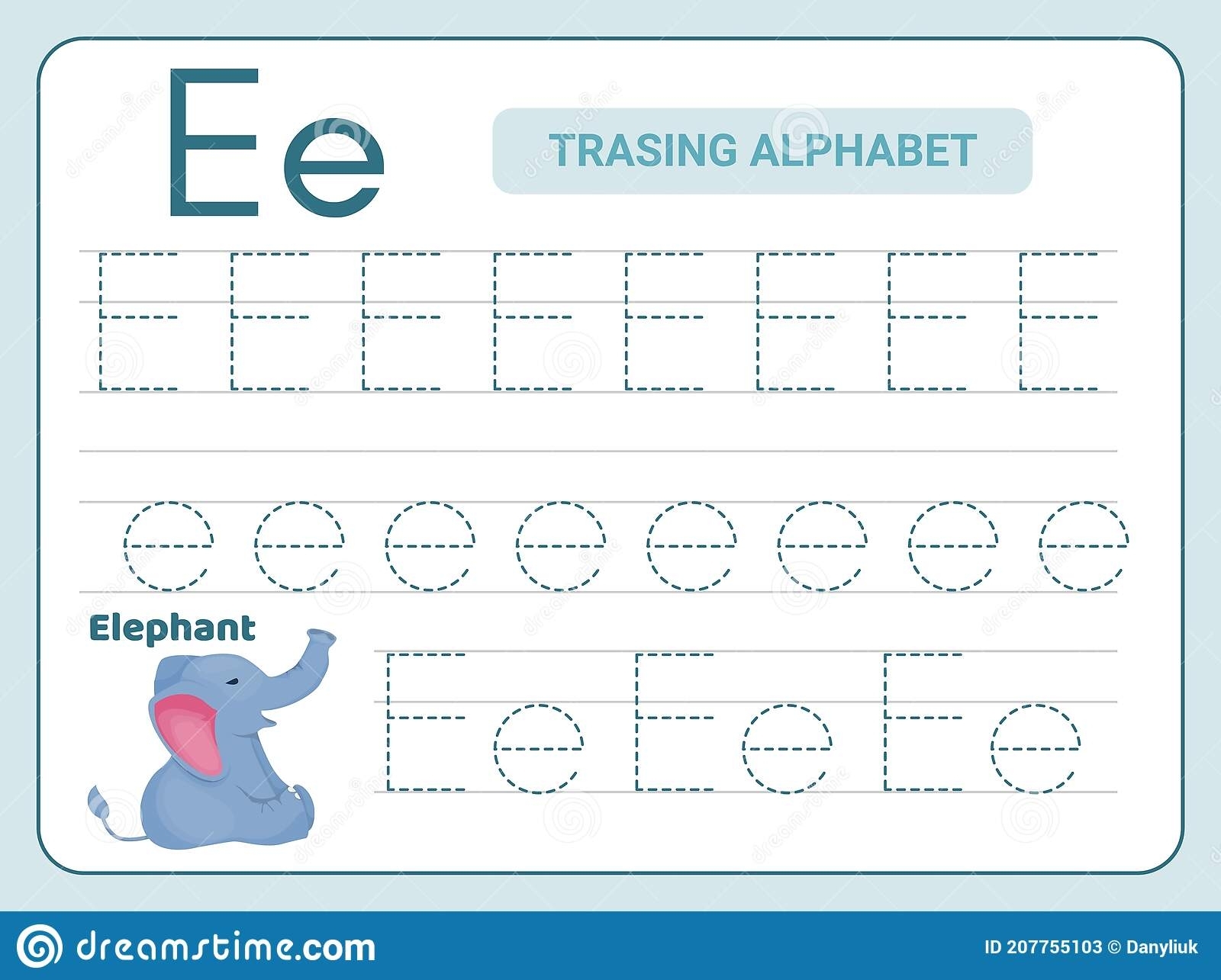 letter e tracing worksheets
