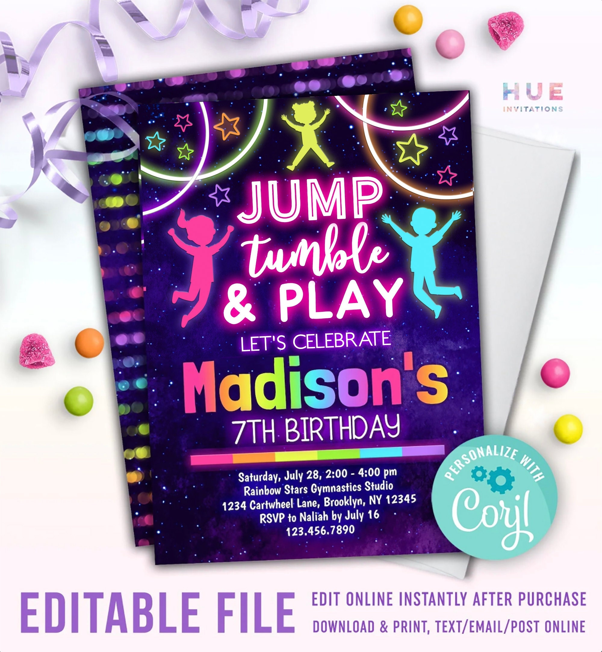 Trampoline Birthday Party Invitation Template PosterMyWall 42 OFF
