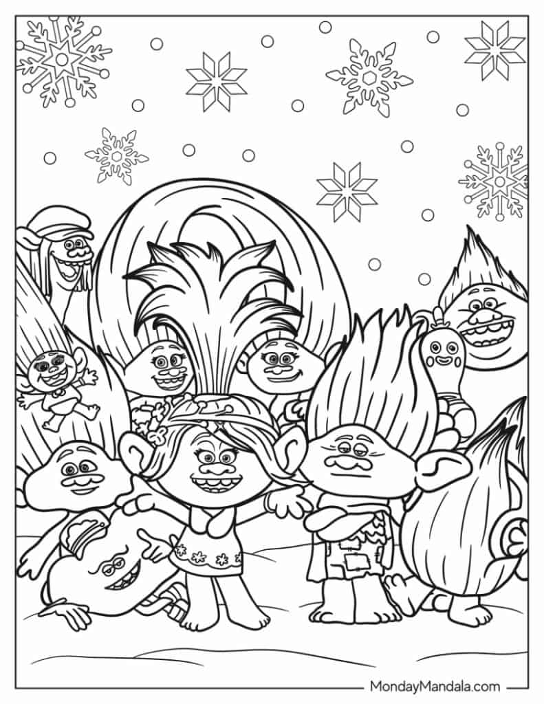 Trolls Band Together Coloring Pages Coloring Nation