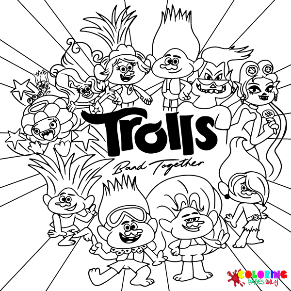 Trolls Band Together Coloring Pages Free Printable Coloring Pages