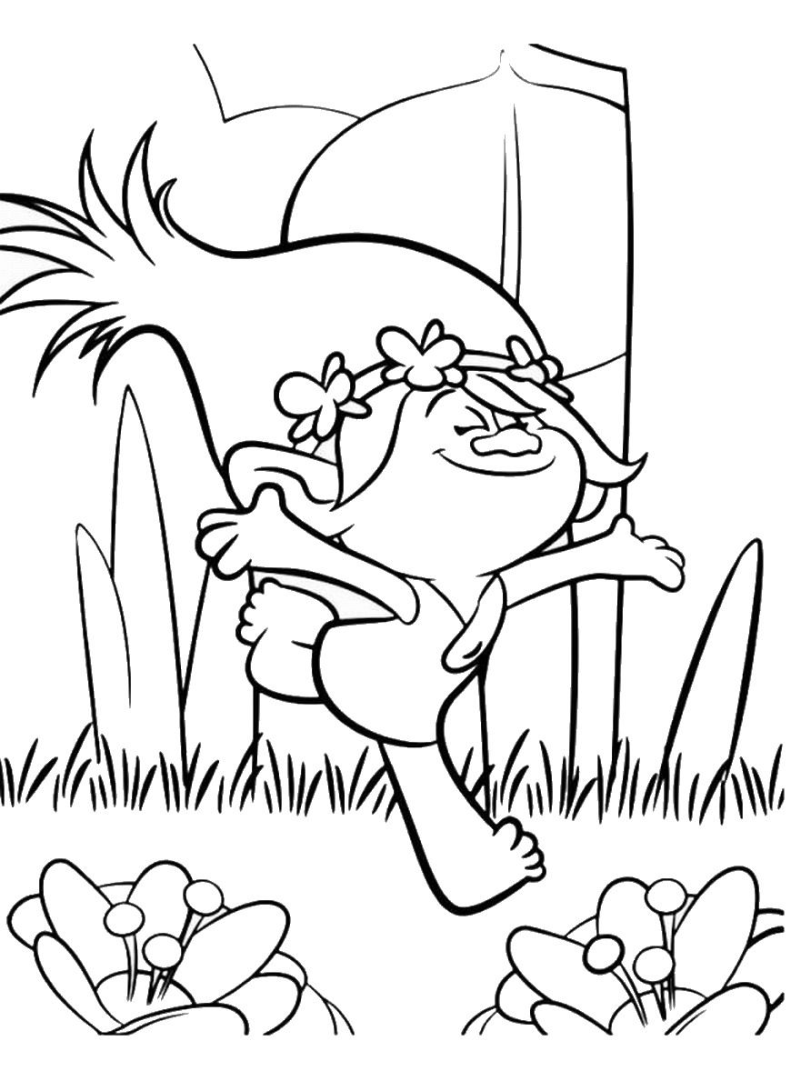 trolls coloring pages free