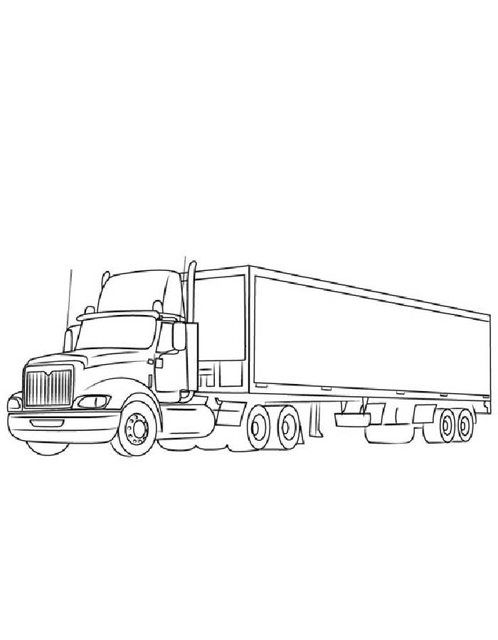 Truck And Trailer Coloring Pages Free Printable PDF