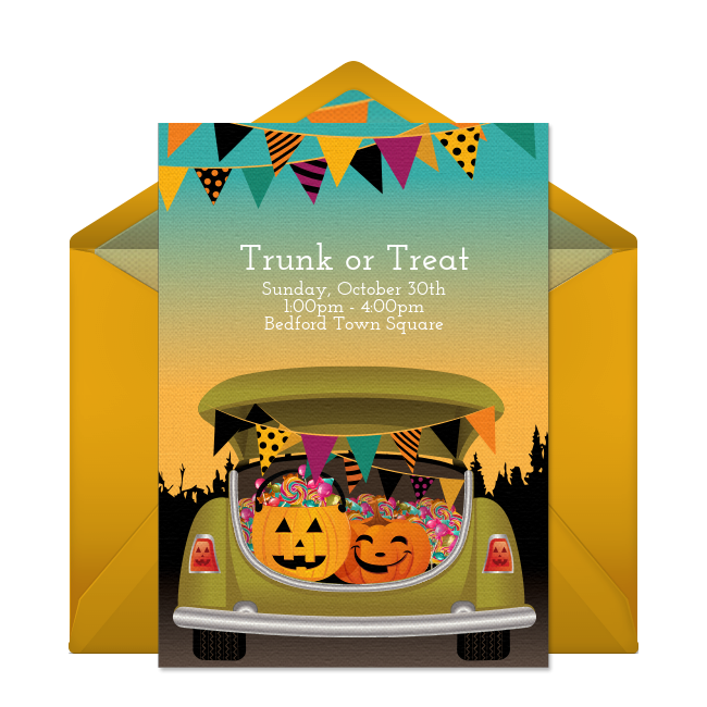 Trunk Or Treat Invitation Template Free Social Calendar Templates