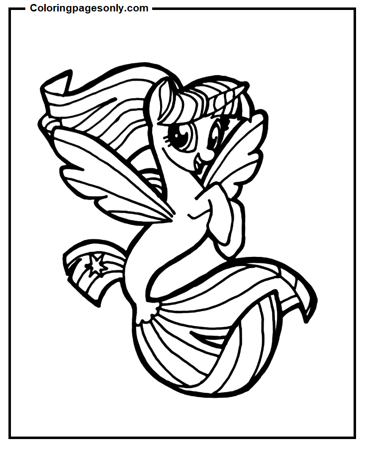 Twilight Sparkle Mermaid Coloring Page Twilight Sparkle Coloring Page