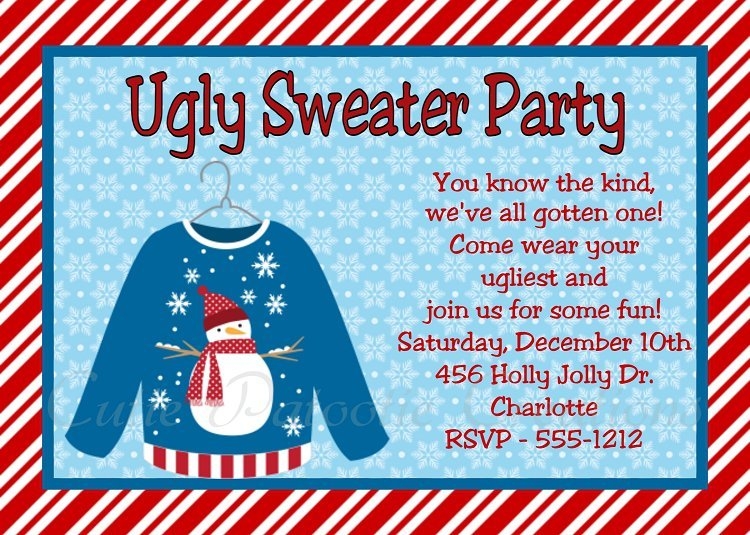 Ugly Christmas Sweater Party Invitation Templates