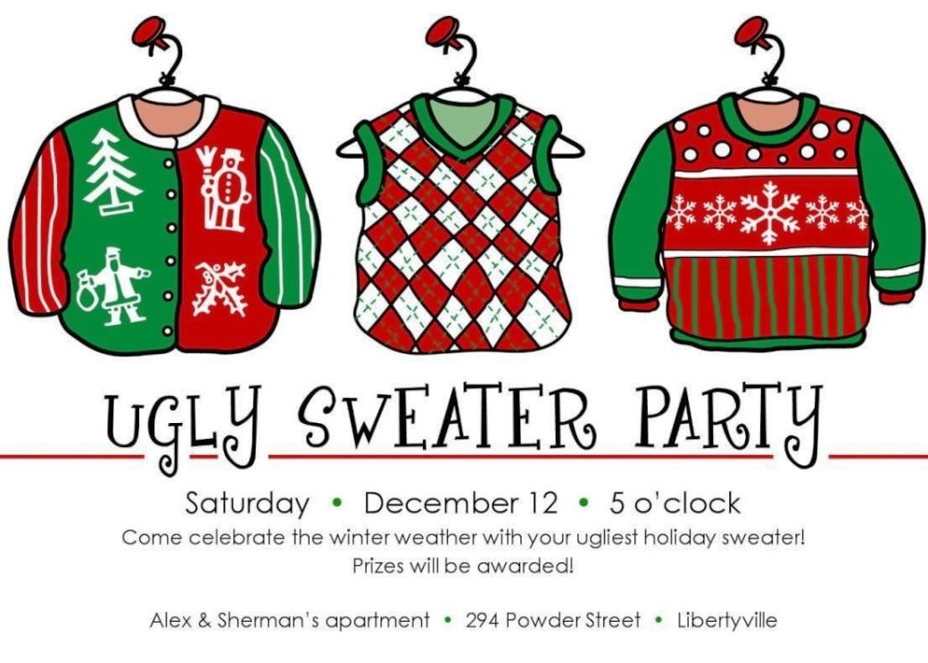 Ugly Sweater Christmas Party Invitations Template SampleTemplatess 